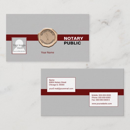 Notar Visitenkarte (Vorne/Hinten)