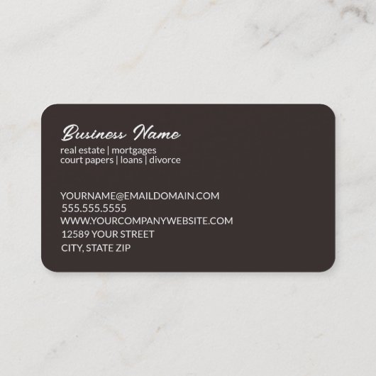 Notar Visitenkarte (Rückseite)