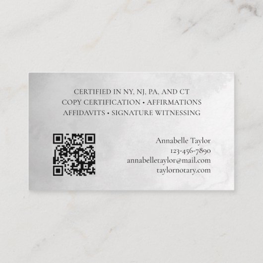 Notar Visitenkarte (Rückseite)