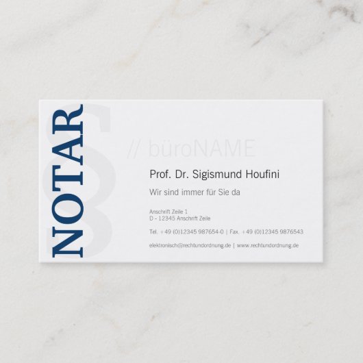 Notar-Visitenkarte Visitenkarte (Vorderseite)