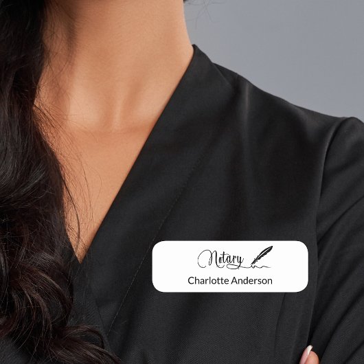 Notar weiße Stift Skript elegant Namensschild