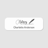 Notar weiße Stift Skript elegant Namensschild (Vorderseite)