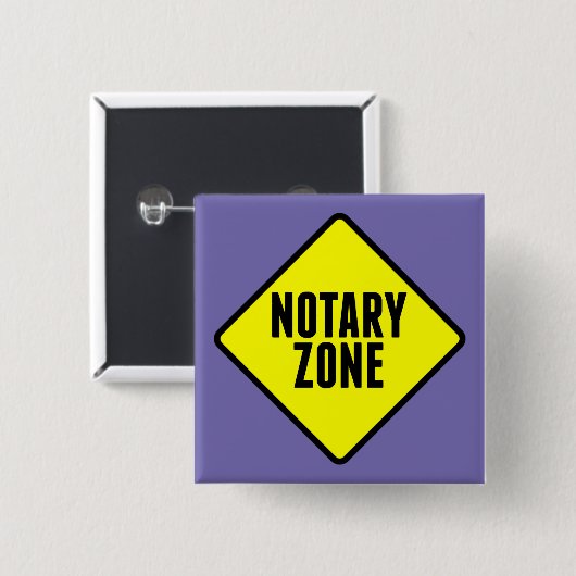 Notar Zone Gelbe Straßenzeichen Button (Vorne & Hinten)