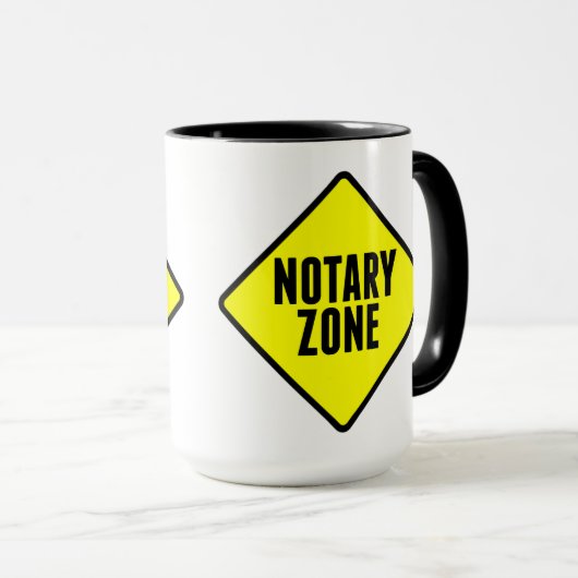 Notar Zone Gelbe Straßenzeichen Tasse (VorderseiteRechts)