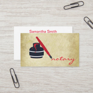 Notaragenten-Stift-Logo Freelance-Kalligrafie-Schr Visitenkarte