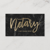 Notarbroker Goldtypografie schwarzer Marmor Visitenkarte (Vorderseite)