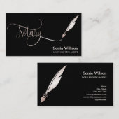 Notarchiv für Rose, goldfarbene Schreibfeder Visitenkarte (Vorne/Hinten)