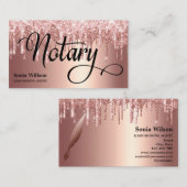 Notarchiv für Rose, goldfarbene Schreibfeder Visitenkarte (Vorne/Hinten)