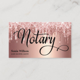 Notarchiv für Rose, goldfarbene Schreibfeder Visitenkarte