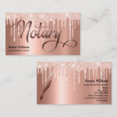 Notarchiv für Rose, goldfarbene Schreibfeder Visitenkarte (Vorne/Hinten)