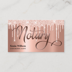 Notarchiv für Rose, goldfarbene Schreibfeder Visitenkarte