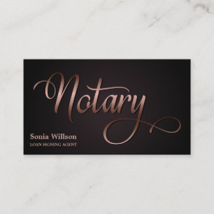 Notarchiv für Rose, goldfarbene Schreibfeder Visitenkarte