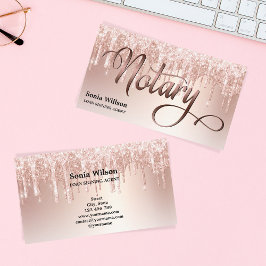 Notarchiv für Rose, goldfarbene Schreibfeder Visitenkarte