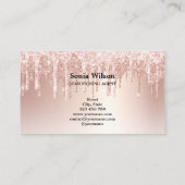 Notarchiv für Rose, goldfarbene Schreibfeder Visitenkarte (Rückseite)