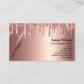 Notarchiv für Rose, goldfarbene Schreibfeder Visitenkarte (Rückseite)