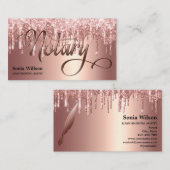 Notarchiv für Rose, goldfarbene Schreibfeder Visitenkarte (Vorne/Hinten)