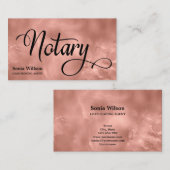 Notarchiv für Rose, goldfarbene Schreibfeder Visitenkarte (Vorne/Hinten)