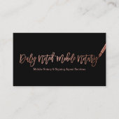 Notarchiv, Rose, goldfarben, schwarz, Stift Visitenkarte (Vorderseite)