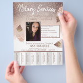 Notare Dienstleistungen Rosa brauner Glitzer reiße Flyer (Hand)