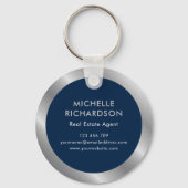 Notare Geschäftslogos für Navy & Silver Property A Schlüsselanhänger (Rückseite)