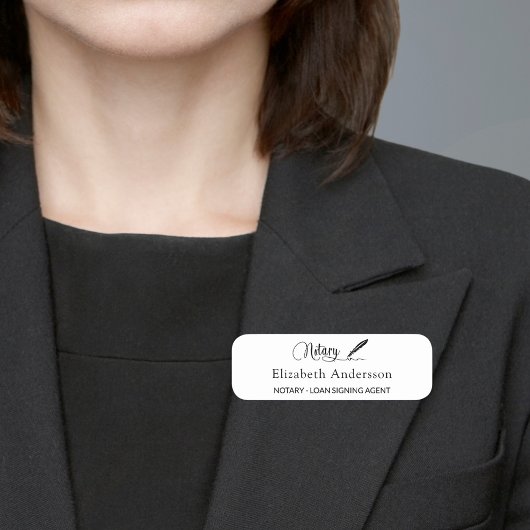 Notare Kreditsignierung Agent weiße Skripte magnet Namensschild