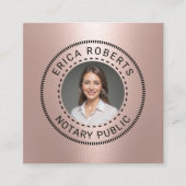 Notare öffentliche Briefmarke Moderne Rose Gold Fo Quadratische Visitenkarte (Vorderseite)