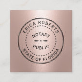 Notare öffentliche Briefmarke Moderne Rose Gold Me Quadratische Visitenkarte (Vorderseite)
