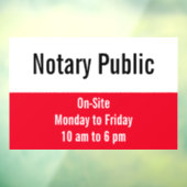 Notare Public Bright Red Black & White Template Fensteraufkleber (Blatt 3)