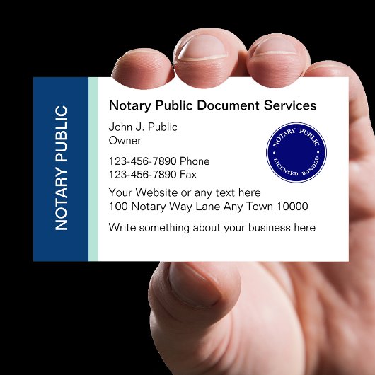Notare Public Business Cards Visitenkarte