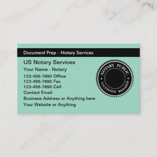 Notare Public Classic Business Cards Visitenkarte