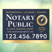 Notare Public Loan Signing Agent Dark Blue Gold Fensteraufkleber (Blatt 3)