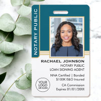 Notare Public Loan Signing Agent ID Aquamarin Gold