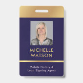 Notare Public Loan Signing Agent Mitarbeiter Foto  Ausweis (Vorderseite)