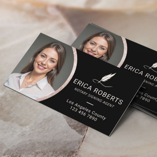 Notare Public Loan Signing Agent Modernes Foto Visitenkarte
