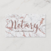 Notare Rose Gold Typografie Moderne Marmor Visitenkarte (Vorderseite)