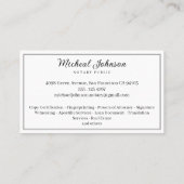 Notare Services Beruflich Vintag anpassbar Visitenkarte (Rückseite)