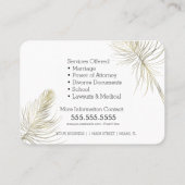 Notare Services Gold Earthy Square Business Card Visitenkarte (Rückseite)