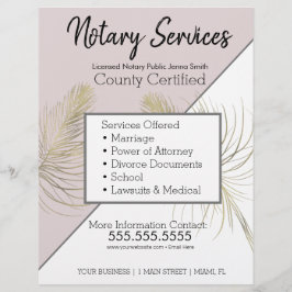 Notare Services Pink Gold Business Flyer
