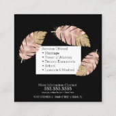 Notare Services Rosa Gold Glitzer Chic Black Quadratische Visitenkarte (Rückseite)