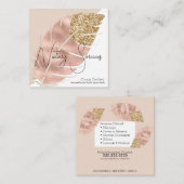 Notare Services Rosa Gold Glitzer Chic Quadratische Visitenkarte (Vorne/Hinten)