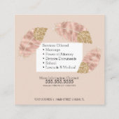 Notare Services Rosa Gold Glitzer Chic Quadratische Visitenkarte (Rückseite)