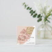 Notare Services Rosa Gold Glitzer Chic Quadratische Visitenkarte (Stehend Vorderseite)