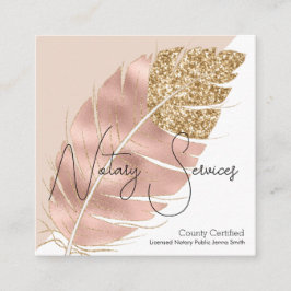 Notare Services Rosa Gold Glitzer Chic Quadratische Visitenkarte