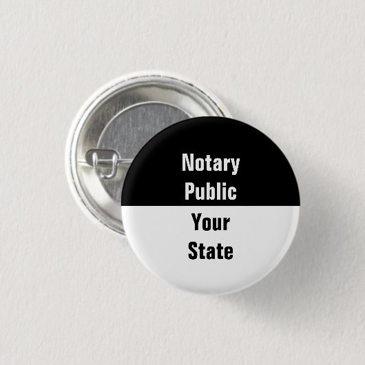 Notare und Ihr Staat Schwarzweiß Button (Vorne & Hinten)