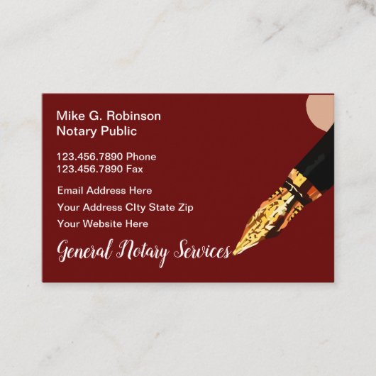 Notare Visitenkarte (Vorderseite)