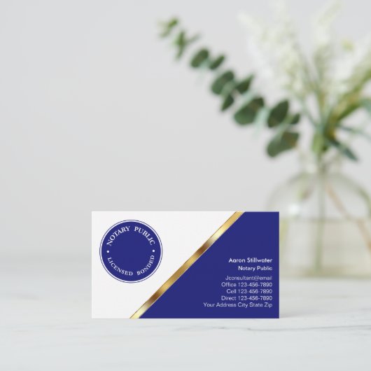 Notare Visitenkarten Visitenkarte (Stehend Vorderseite)