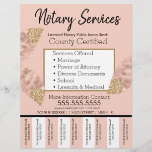 Notariatsdienstleistungen Pink Gold Business Abris Flyer