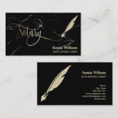 Notarische Rose, vergoldete Schreibfeder Visitenkarte (Vorne/Hinten)
