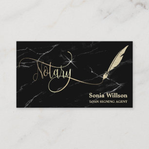 Notarische Rose, vergoldete Schreibfeder Visitenkarte
