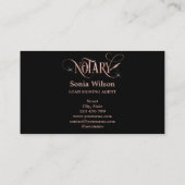 Notarische Rose, vergoldete Schreibfeder Visitenkarte (Rückseite)